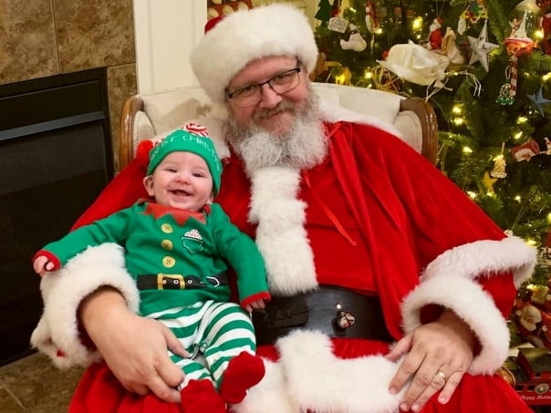 John as Santa Claus with his Elf grandson Jamie